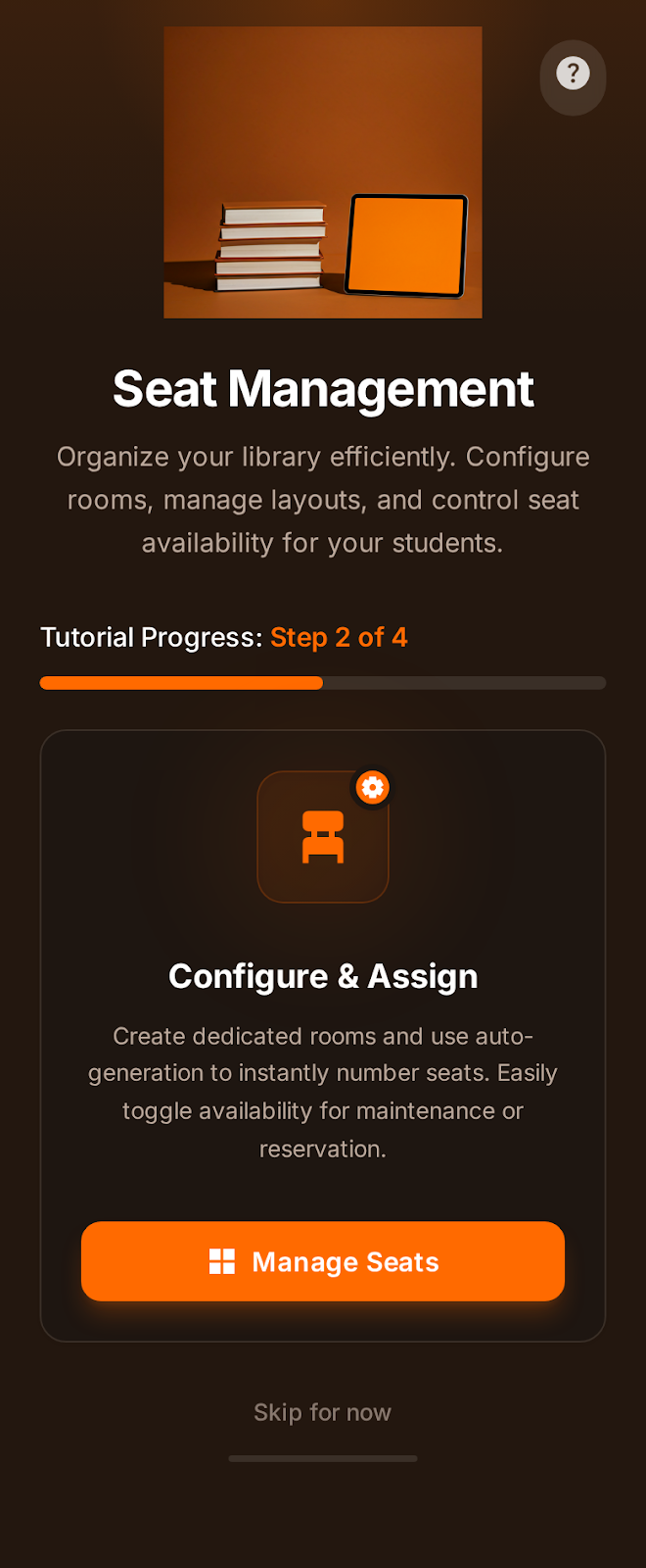 Seat management — My Library App screenshot